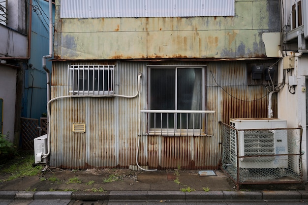 Rusty abandoned house background