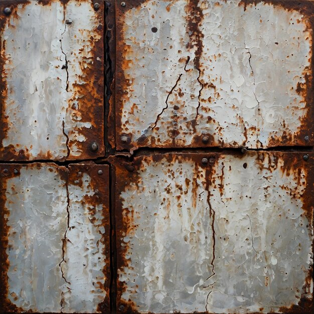 Photo a rusty and crusty painting that looks like an ancient relic of something found in the ocean there a