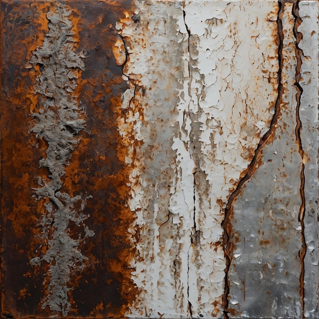 Photo a rusty and crusty painting that looks like an ancient relic of something found