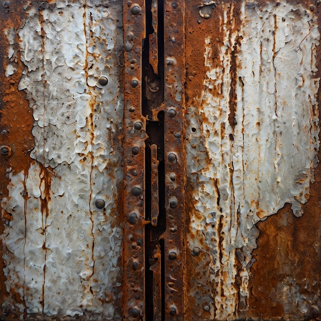 Photo a rusty and crusty painting that looks like an ancient relic of something found