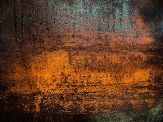 Rusty Grunge Scratched Rough Textured Steel Plate Surface Background.