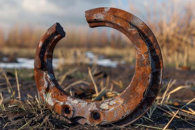 Photo rusty horseshoe for a touch of rustic decor