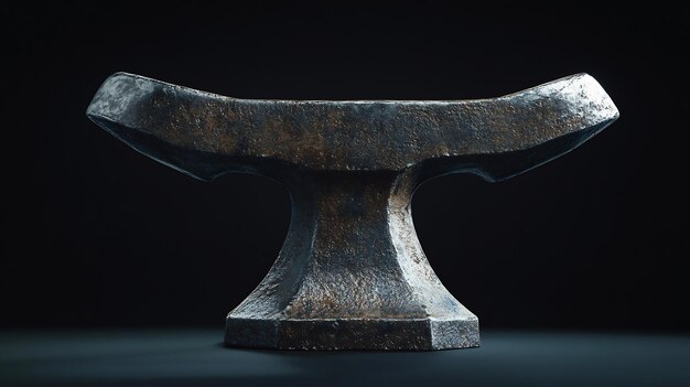 Photo rusty metal anvil with dark background