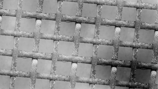 Rusty metal bars black and white background