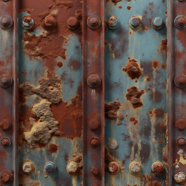 a rusty metal door with rusted metal bars and a number of rusted bars