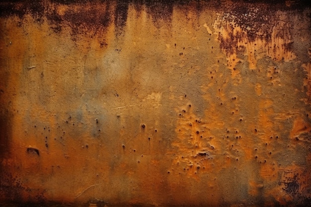 rusty metal surface with rust and rusted paint on it generative ai