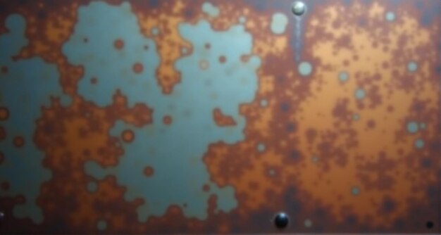 Photo a rusty metal surface with a rusted surface with a black dot on it