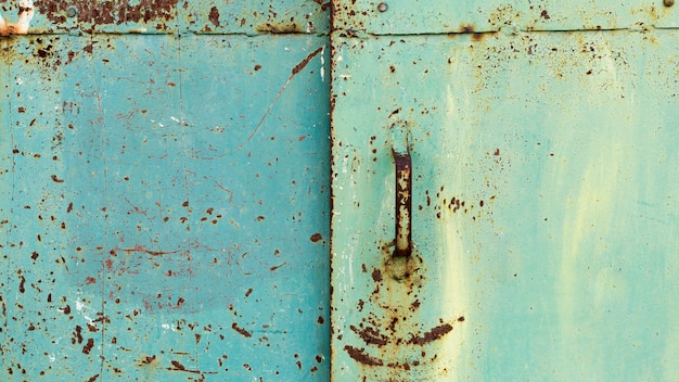 Rusty metallic blue door