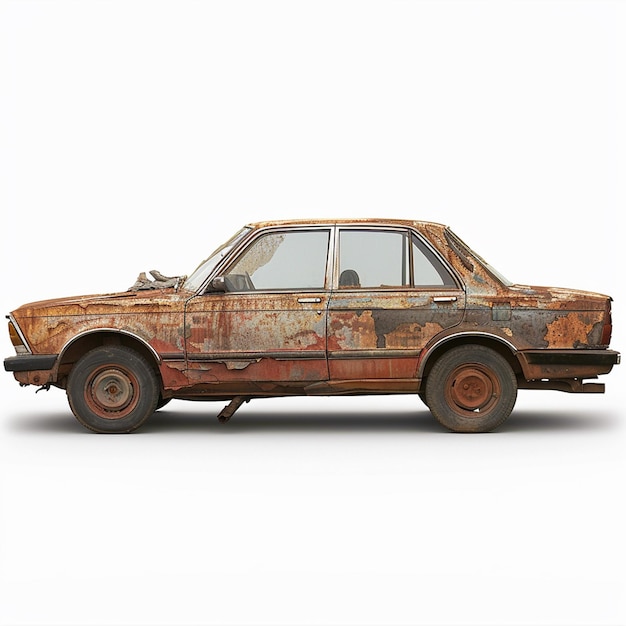 Photo a rusty old car with the word rust on the side