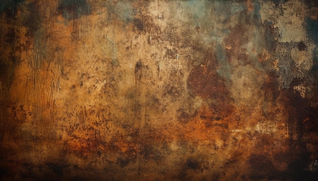 Rusty old metal plate with textured effect generated by AI