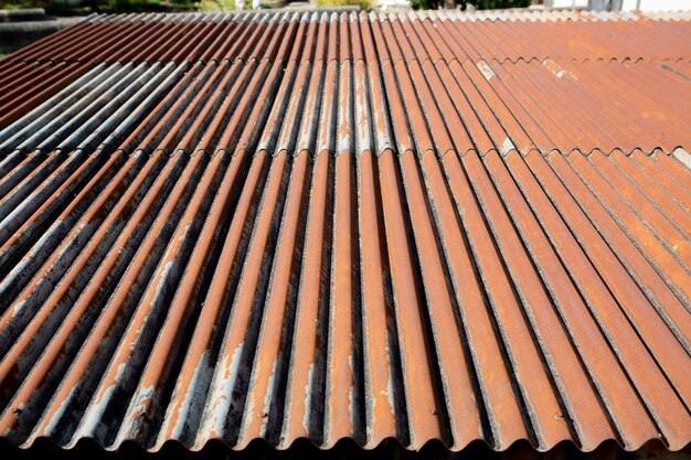 Rusty slate roof of barn closeup