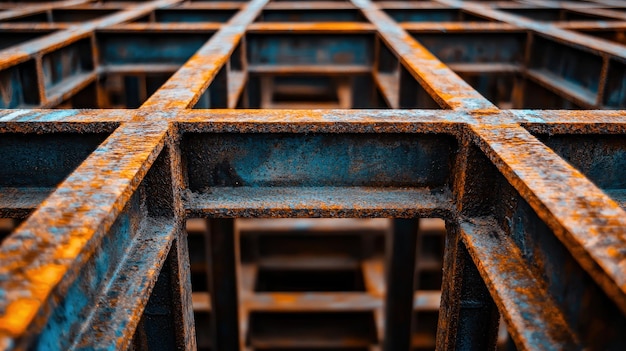 Rusty Steel Beams Abstract Background