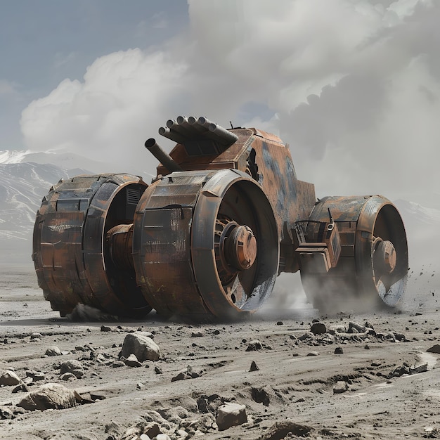 a rusty tank with the word the word on the side of it