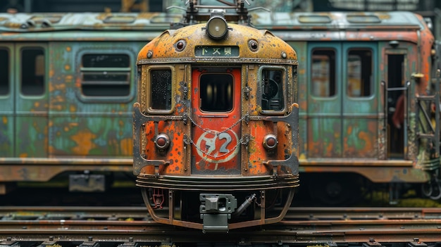 Photo rusty train closeup