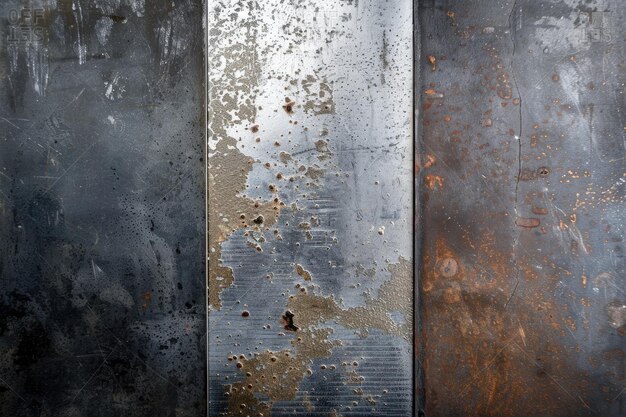 Photo rusty and weathered metal texture with scratches and patina