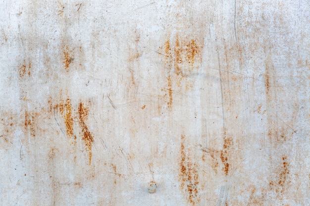 Rusty white sheet of iron. spaces and textures. Space for text.