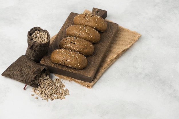 Rye Bread composition on white background