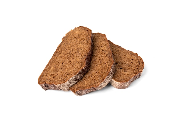 Rye bread isolated on white background.