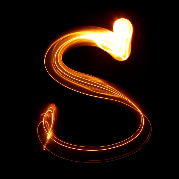 S - Pictured by light letters