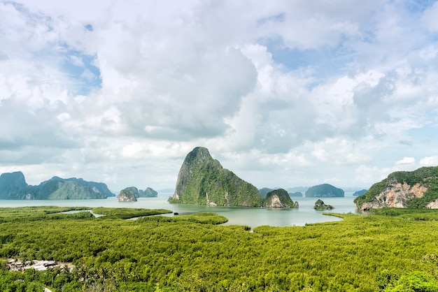 Sa-met-nang-shee view point. Andaman sea and forest view point in Phang Nga province,Thail