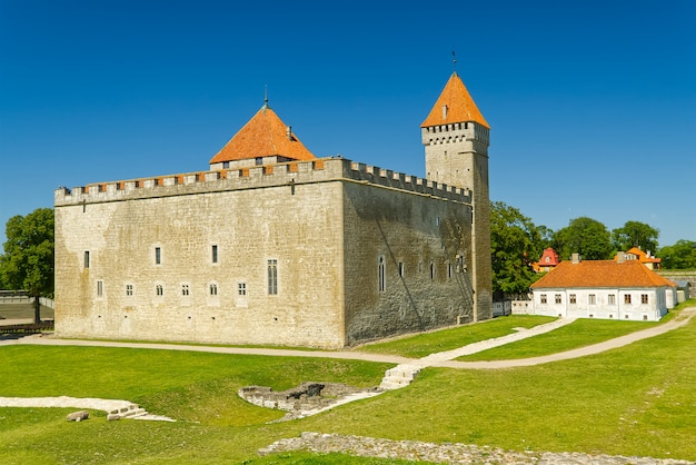 Saaremaa island Castle, Estonia, bishop castle. Fortifications of Kuressaare episcopal castle in summer day.