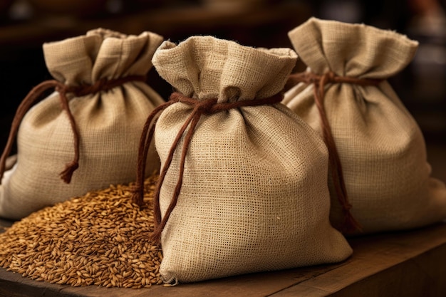 Sacks with Grain