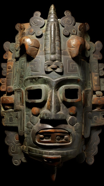 Sacred Artistic Legacy of the Aztecs An Intricate Traditional Aztec Mask