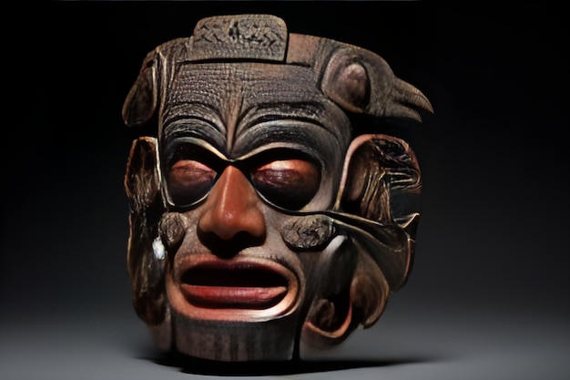 Sacred Artistic Legacy of the Aztecs An Intricate Traditional Aztec Mask