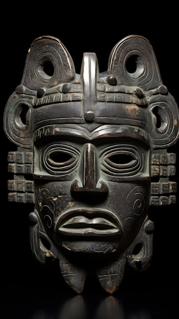 Sacred Artistic Legacy of the Aztecs An Intricate Traditional Aztec Mask