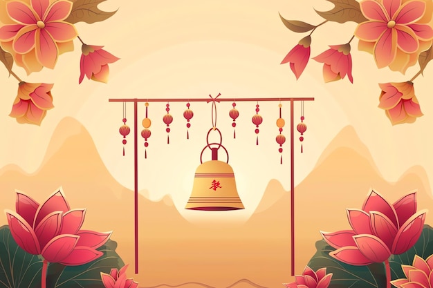 Sacred bell illustration background