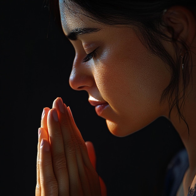 Sacred Moment UltraRealistic Portrait of Kneeling Prayer