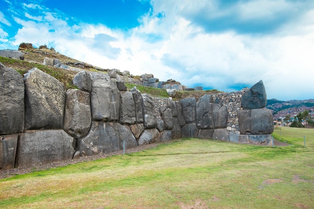 Sacsayhuaman Inca archaeological site in Cusco Peru