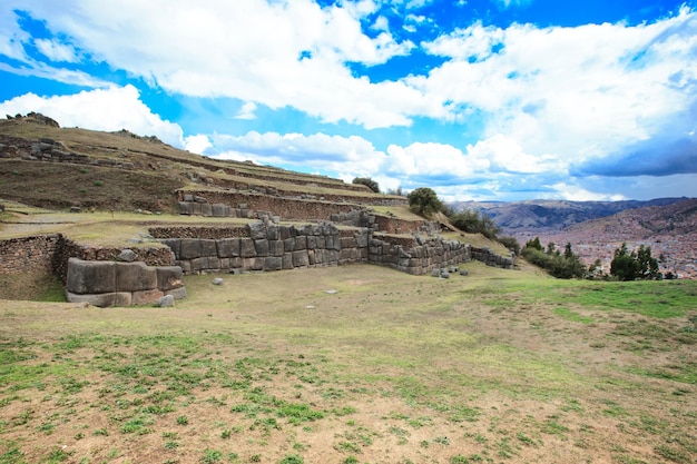 Sacsayhuaman Inca archaeological site in Cusco Peru