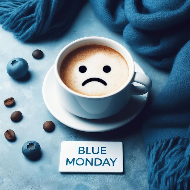 sad blue monday concept background