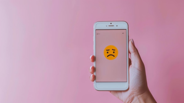 Sad Emoji on a Smartphone Screen