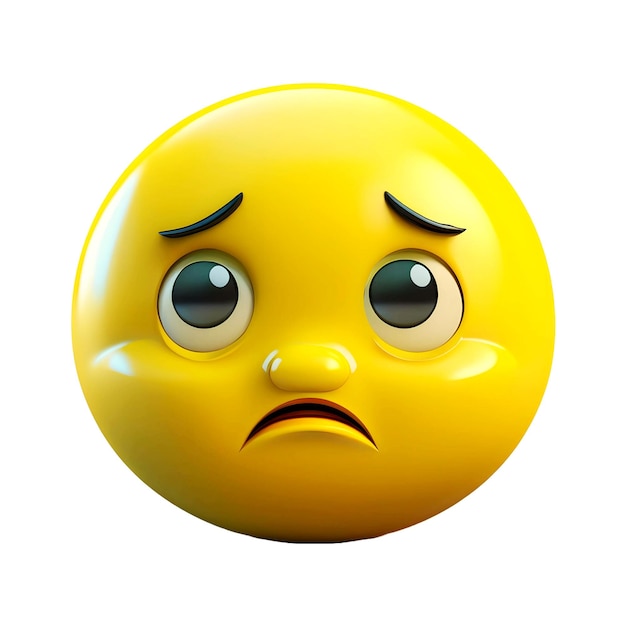 sad face emoticon in 3d style Disappointment emoji cartoon character