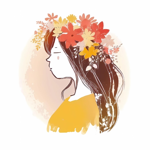 Sad Girl in Flower Crown