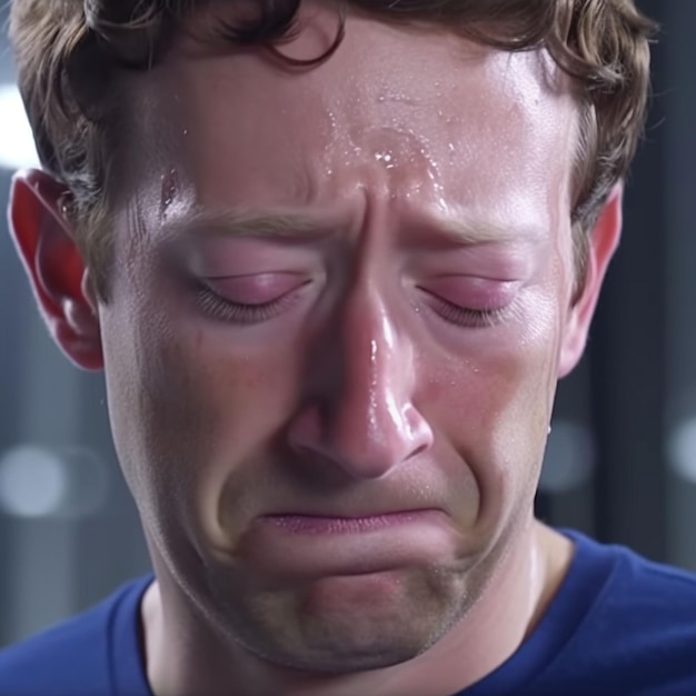 Photo a sad man crying