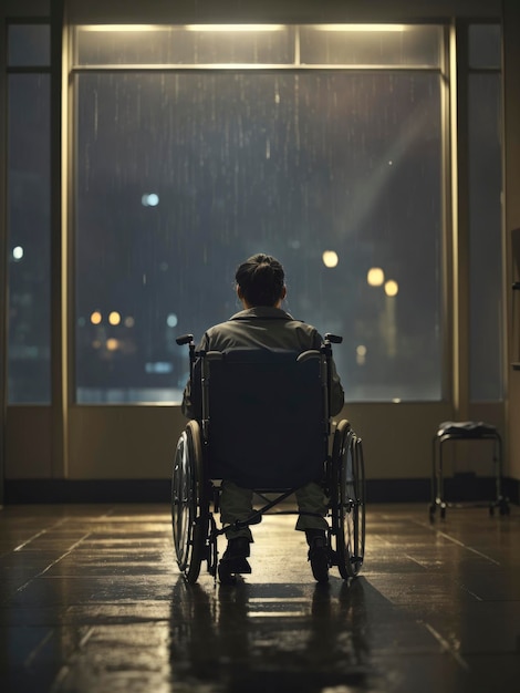 Sad person in wheelchair