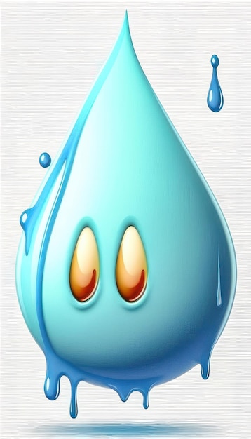 Photo sad teardrop cartoon character crying