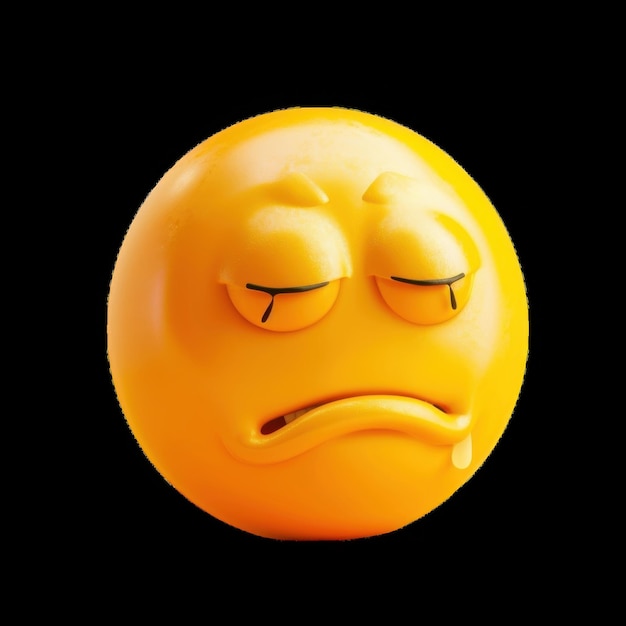 Sad yellow emoticon on a dark background