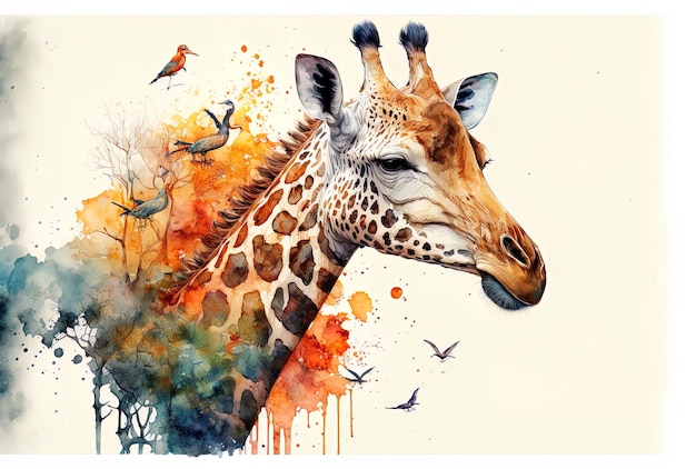 Safari animal in watercolor