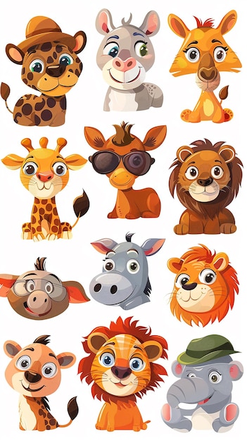 Safari Selfies Playful Safari Animal Stickers