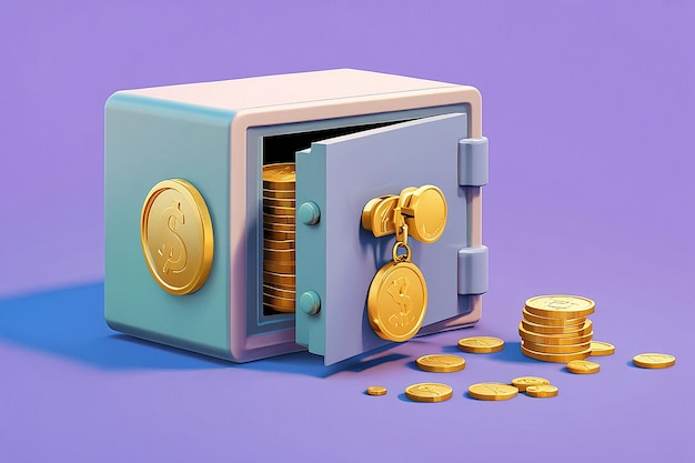 Safe money in 3D Style