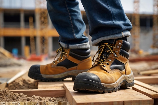 Photo safety shoes at indonesias new capital construction site in borneo