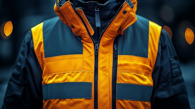 Photo safety vest jacket mockup isolated security traffic worker