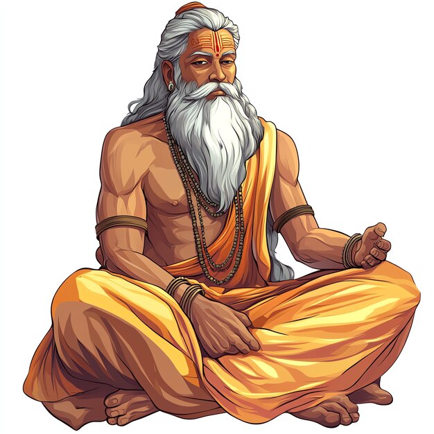 Photo sage valmiki indian illustration