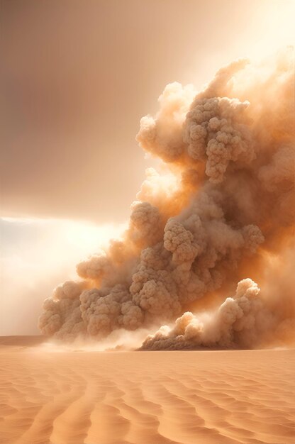 sahara desert a beautiful image with ultra realistic sandstorm