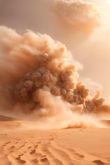 sahara desert a beautiful image with ultra realistic sandstorm