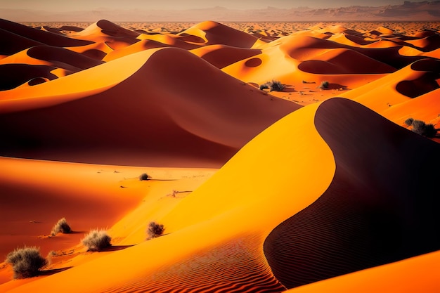 Sahara desert Beautiful sand dunes Generative AI